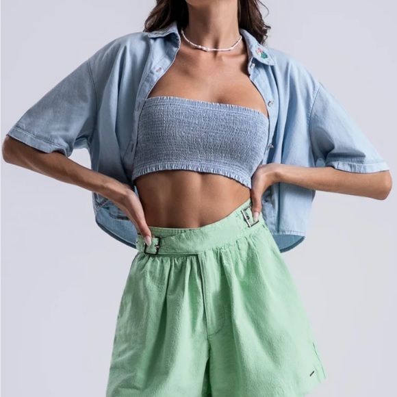 Button Up crop top + tube top NWT - Picture 3 of 6